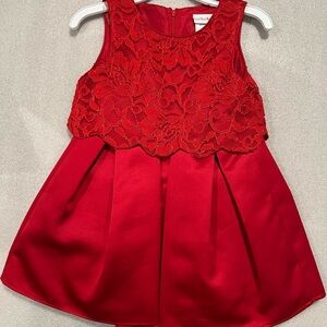 Red Lace Overlay Dress